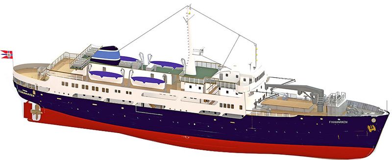 Finnmarken, MS. Hurtigruteskip. 1350 mm. 1:60